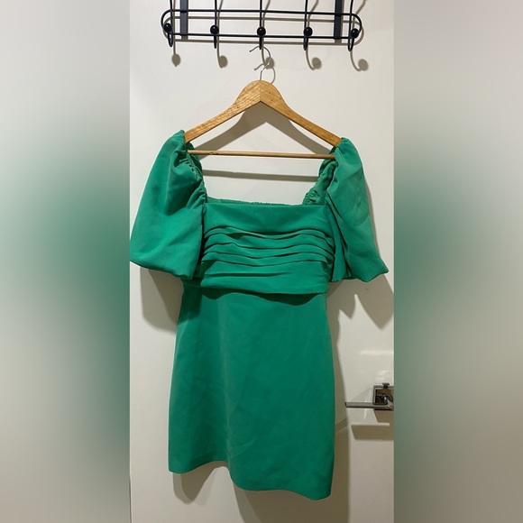 NWT Forever New | Green Kamilla A-Line Gathered Mini - Picture 10 of 12